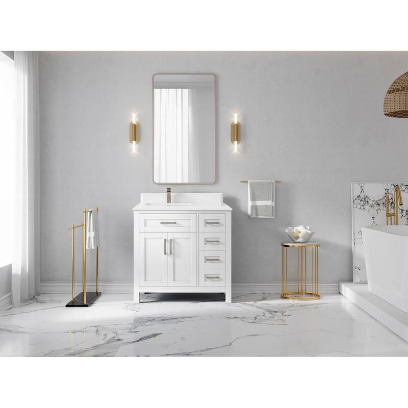 Willow Collections 36 in. W x 22 in. D Cambridge Left Offset Sink Bathroom Vanity with Countertop
