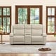 preview thumbnail 23 of 22, Hadlee Genuine leather Reclining Sofa with Multi-Function Console 2PC+Console - Cream