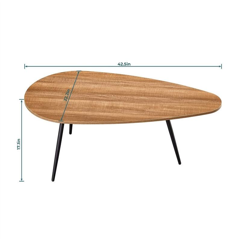 Coffee Tables for Small Space Unique Simple Oval - 22.2"D x 42.5"W x 17.1"H