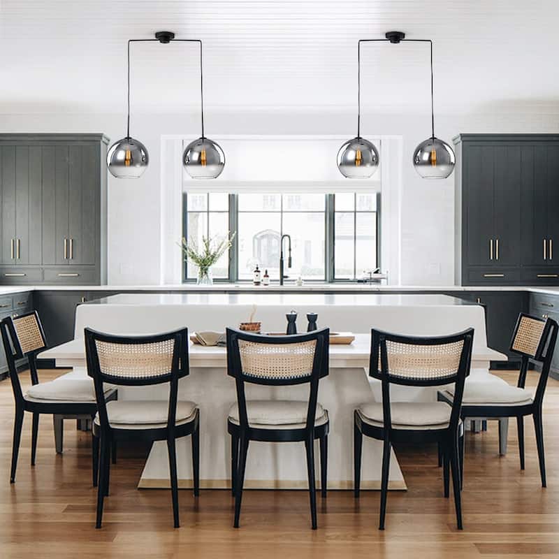 Minimalist Modern 2-Light Hand-blown Gradient Mirror Glass Pendant - 32.3 in