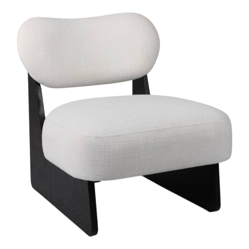 Wood and Non-Woven Fabric Curved Backrest Accent Chair - 29" White - 26.5" x 30.5" x 29" - 26.5" x 30.5" x 29" - White