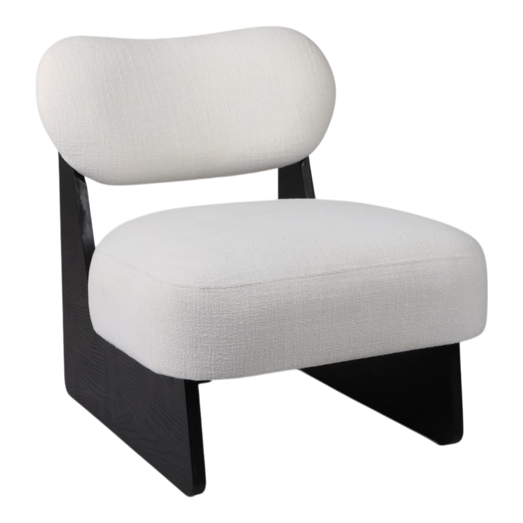 Wood and Non-Woven Fabric Curved Backrest Accent Chair - 29" White - 26.5" x 30.5" x 29"