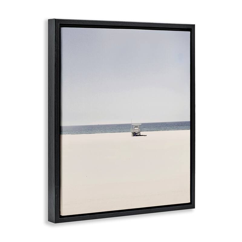 Stupell Distant California Beach Hut Framed Floater Canvas Wall Art Design By Gemma Bardot