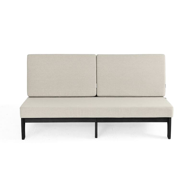 3 Seat Wood 64" W Outdoor Patio Sofa with Cushion