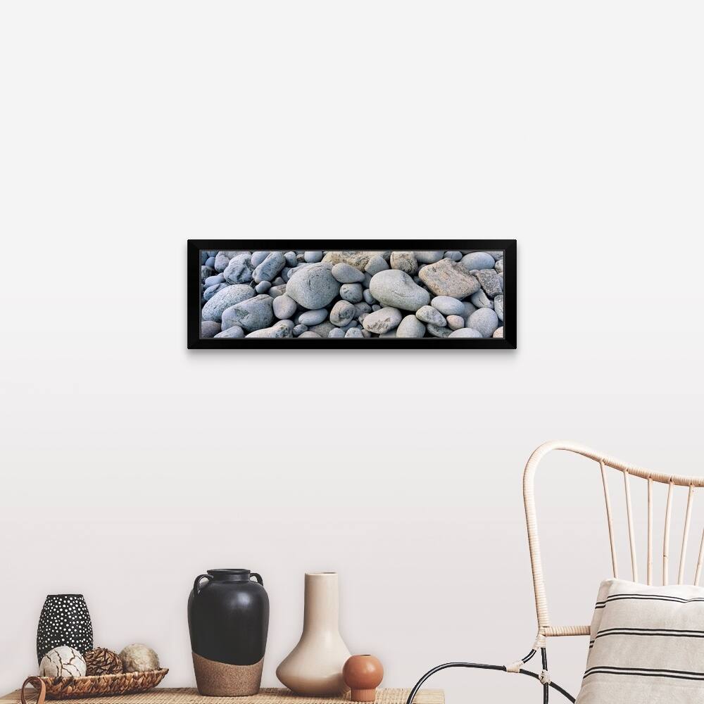 "Beach Rocks Acadia National Park ME" Black Framed Print