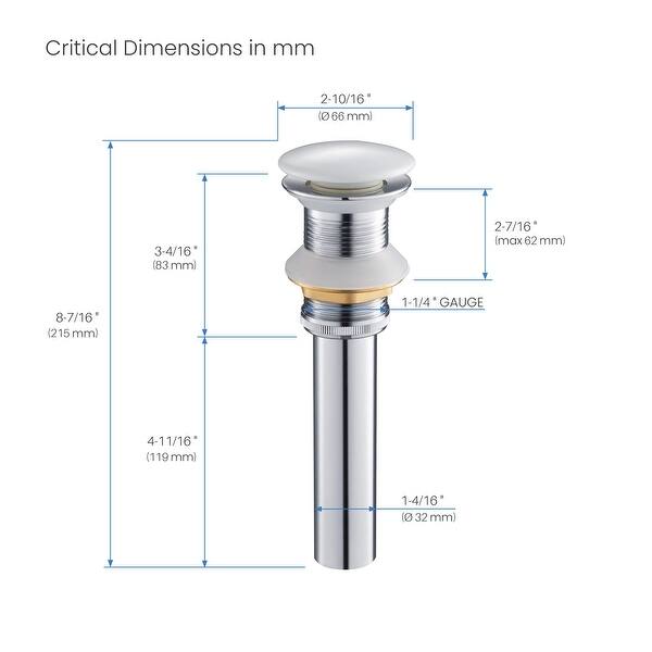 dimension image slide 4 of 7, Bathroom Sink Pop Up Drain Stopper Full Cover without Overflow