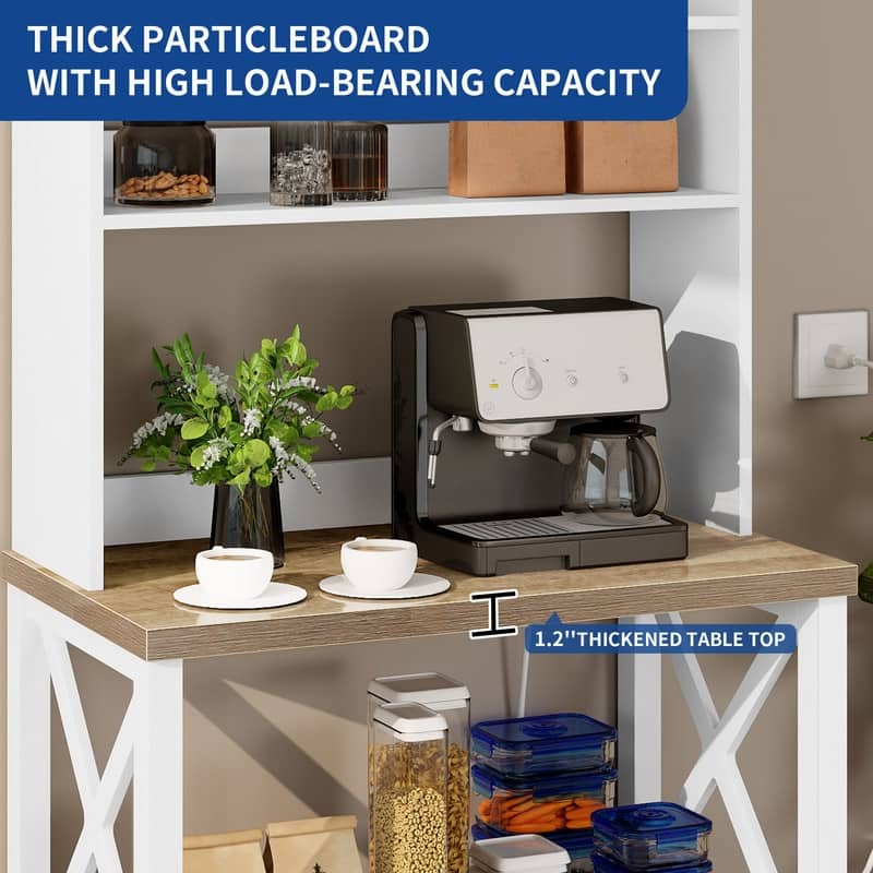 Moasis 5 Tier Kitchen Bakers Rack with Storage Shelves Microwave Oven Stand Kitchen Shelf Organizer