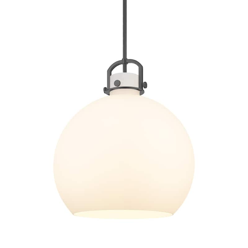 Innovations Lighting 410-1SL-23-18 Newton Sphere Pendant Newton Sphere - Matte Black / Matte White