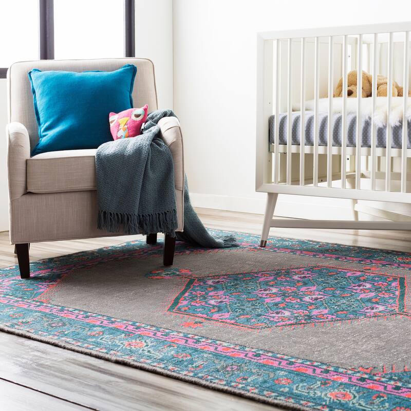 Hand-knotted Alford Boho Medallion Wool Area Rug