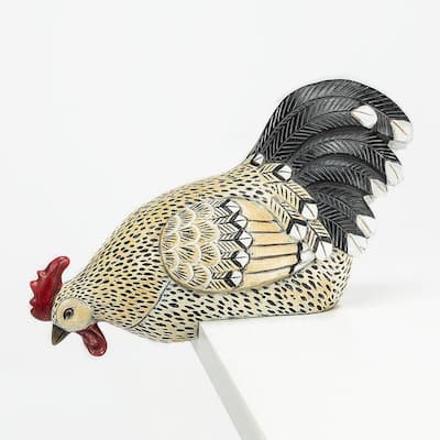 Peering Rooster Figurine