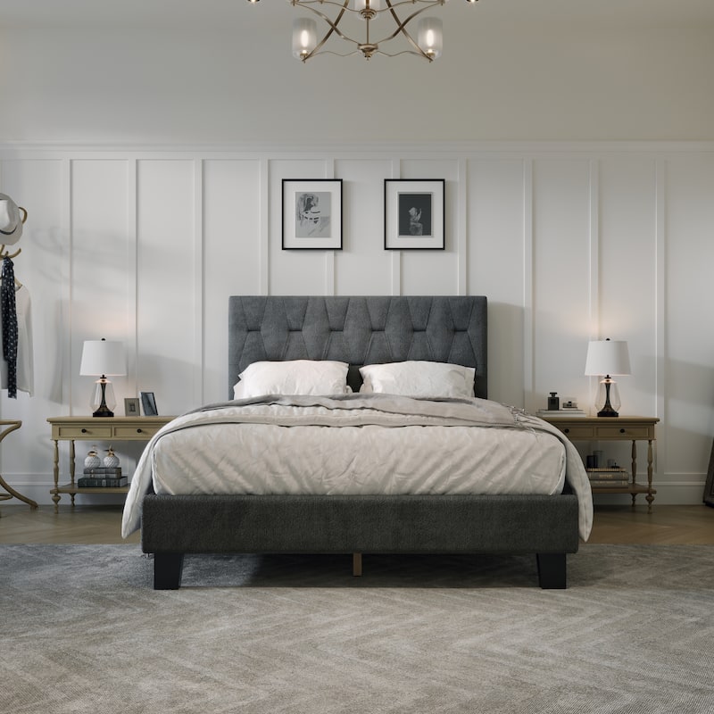 Corvus Somme Tufted Upholstered Platform Bed