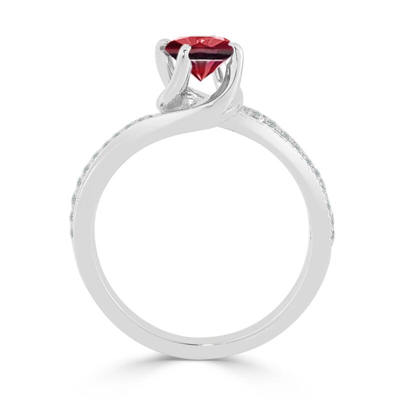 Auriya Modern 5/8ct Ruby 1/7ctw Diamond Engagement Ring 14K Gold