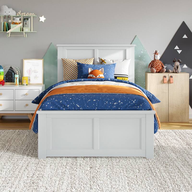 Charlotte Solid Wood Low Profile Platform Bed with Matching Footboard