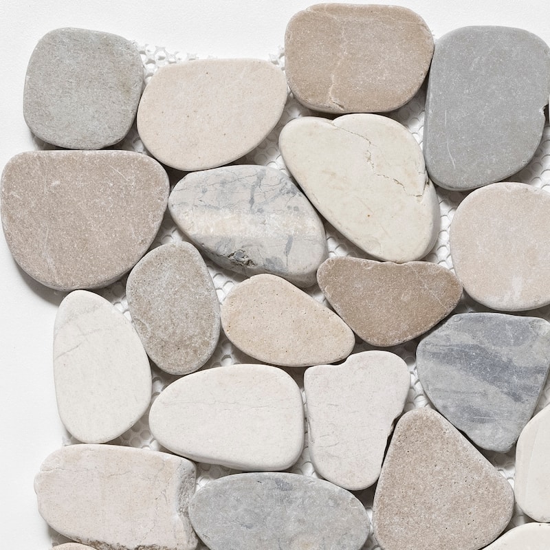 Sliced Pebble 11 in. x 11 in. Mesh-Mounted Mosaic Wall and Floor Tile