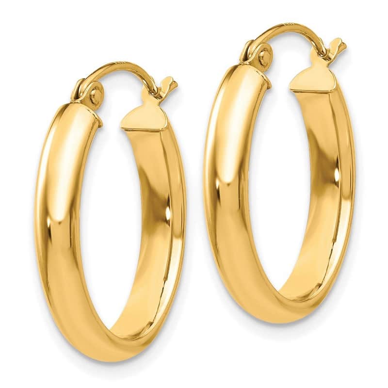 Curata 10k Yellow Gold Polished 3.5x23.86mm Domed Oval Hoop Earrings