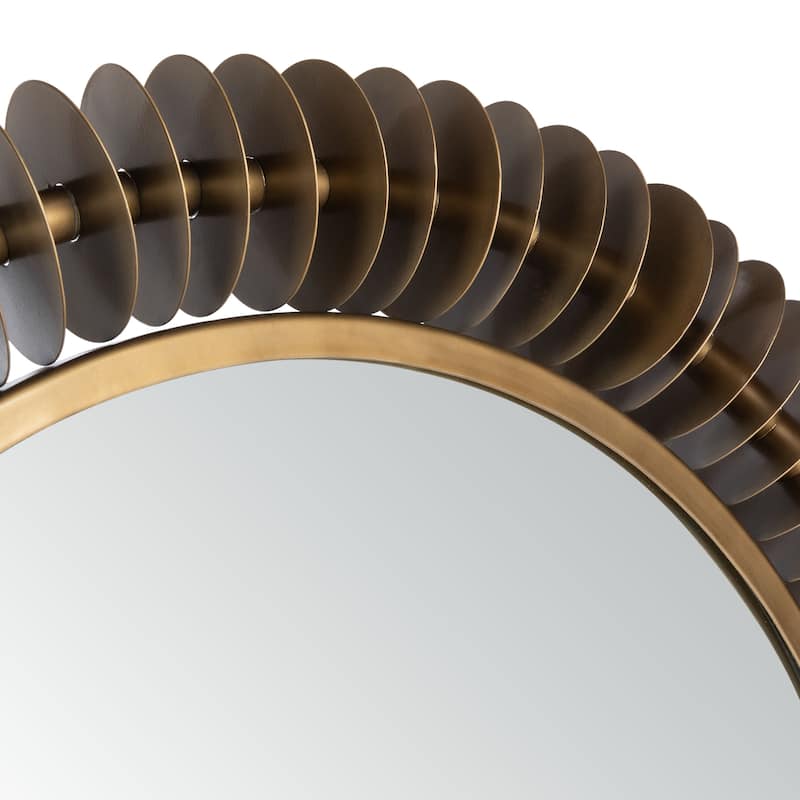 SAFAVIEH Alannah 30-inch Brass Round Mirror - 30" W x 3.5" L x 30" H - 30Wx4Dx30H