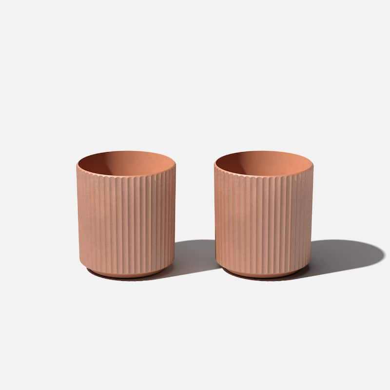 Veradek Demi Series Demi Round Planter - 12 inch - 2 Pack - Terracotta