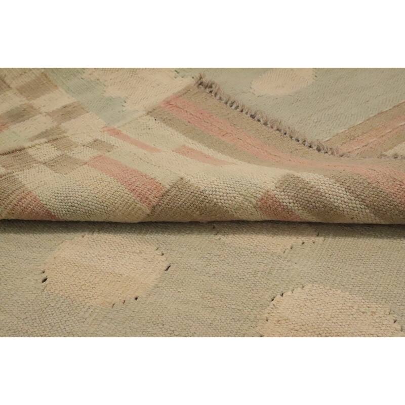 Hand Woven Oriental 100% Wool Carpet Southwestern Tribal Green Kilim Area Rug - 5' 9'' X 4' 1''