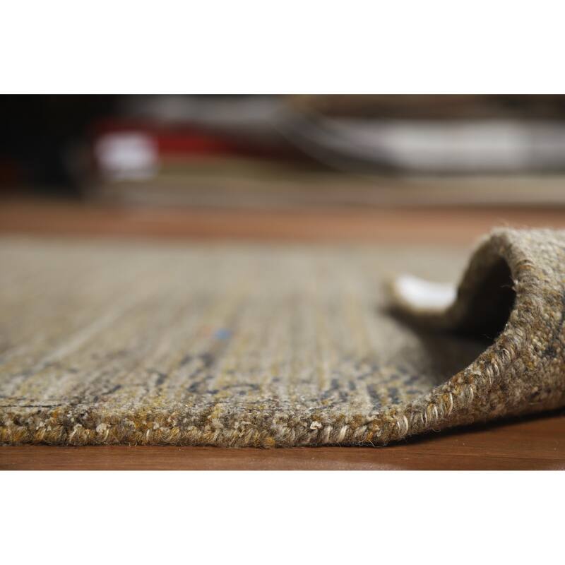 Gabbeh Indian Area Rug Hand-Knotted Oriental Brown Wool Carpet - 5'4" x 7'7"