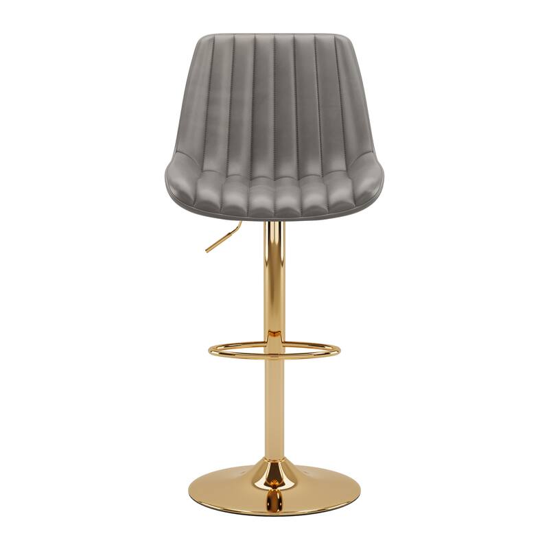 Set of 2 Arwen Gold Base Adjustable Bar Stools with Swivel Seat