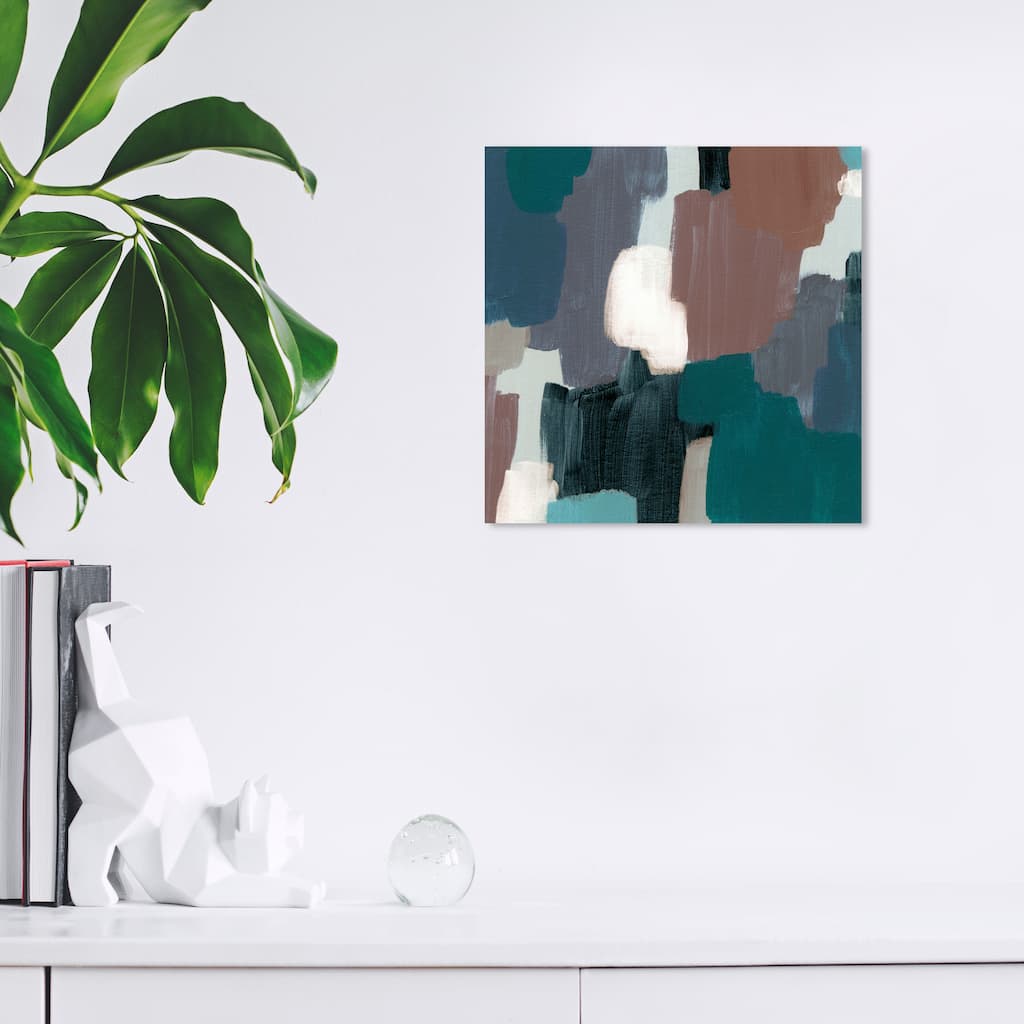 Wynwood Studio Canvas Abstract Earthtones Pieces Blue and Modern & Contemporary Wall Art Canvas Print