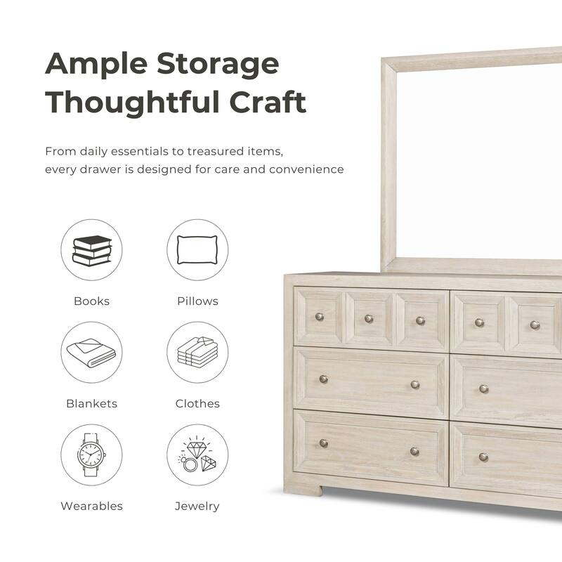 Furniture of America Durem Modern Classic 5-Piece Solid Wood Panel Bedroom Set with 2-Drawer Oversized Nightstand