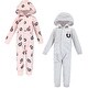 preview thumbnail 2 of 0, Hudson Baby Toddler Girl Fleece Jumpsuits, Coveralls, and Playsuits 2pk, Whimsical Unicorn Pink Penguin Toddler - 2T