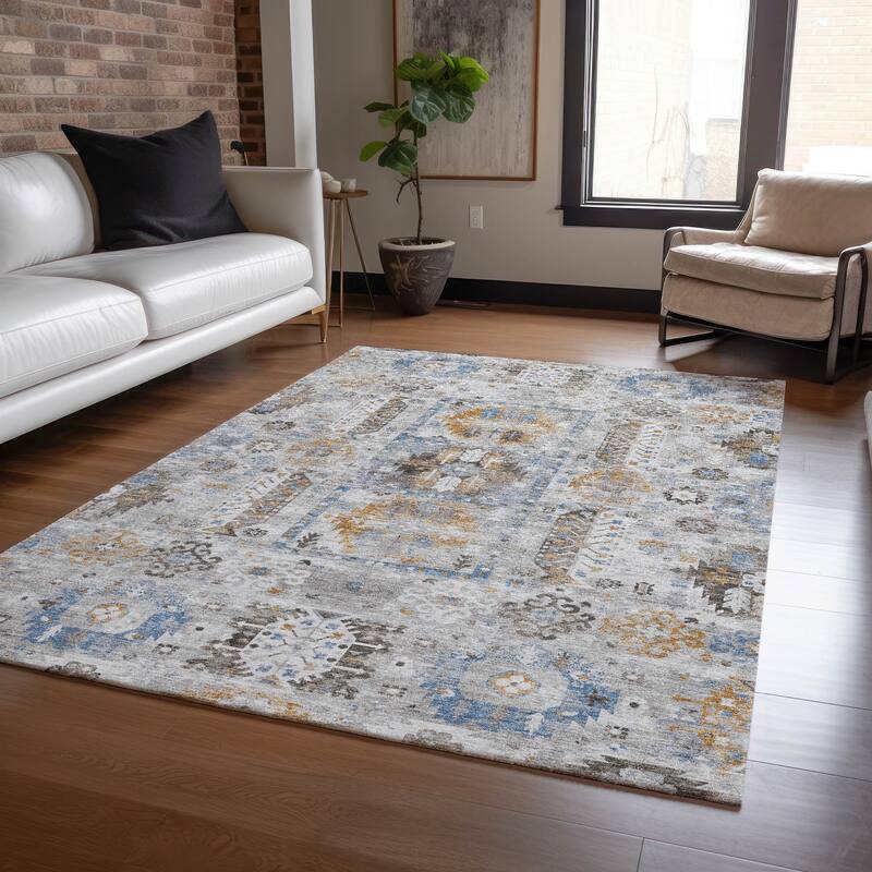 Machine Washable Indoor/Outdoor Global Inspirations Chantille Rug