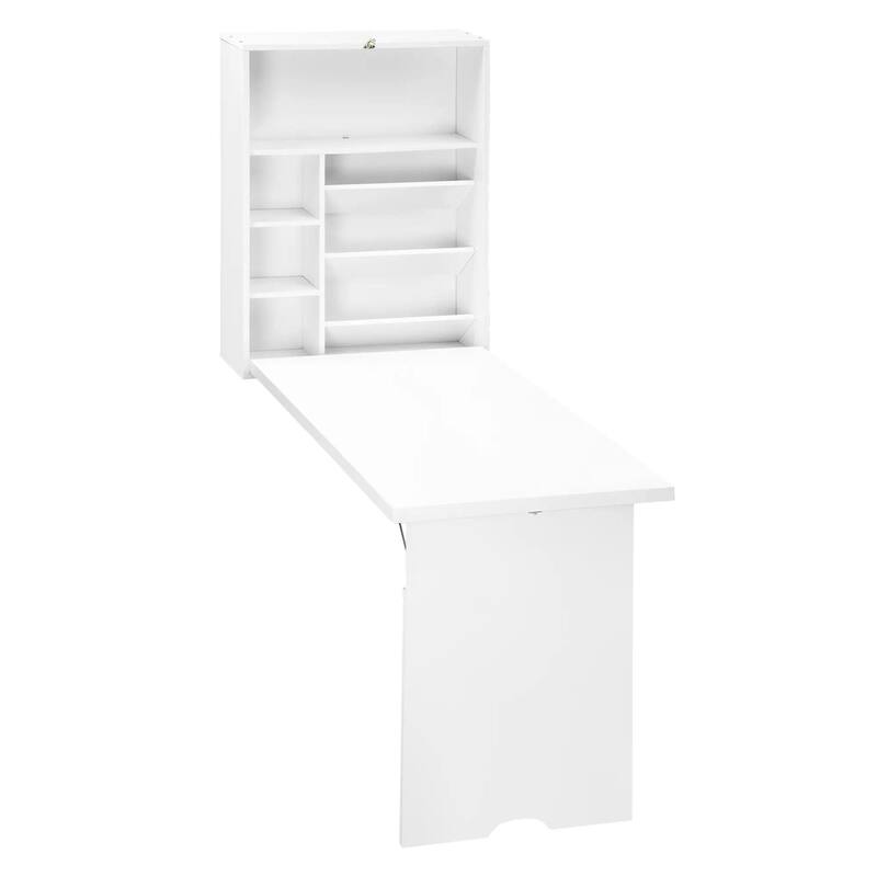 Wall Mounted Fold Out Convertible Desk, Multi-Function Floating Desk