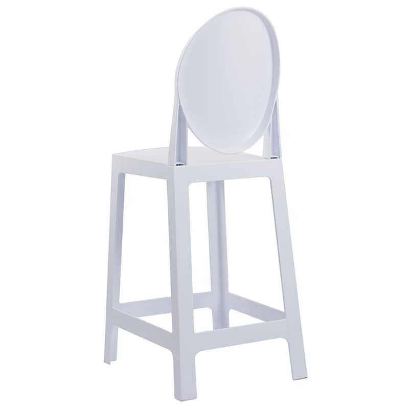 25" Seat Height With Back Modern Plastic Side Bar Counter Stool Accent Armless Crystal Home Office