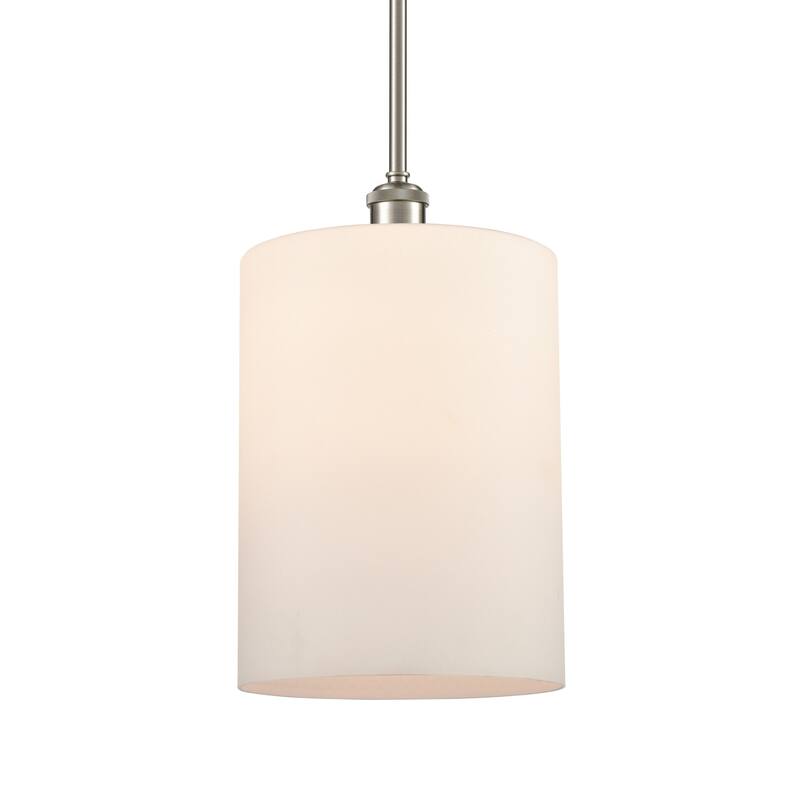 Innovations Lighting 516-1S-14-9-L Cobbleskill Pendant Cobbleskill 9" - Matte White / Brushed Satin Nickel