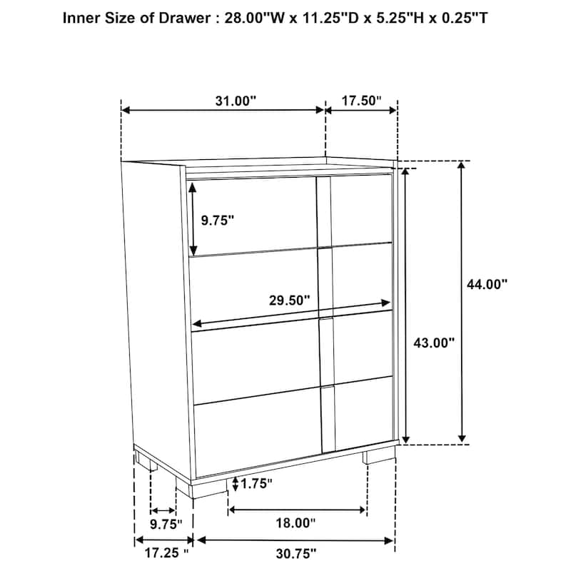 Lincoln Natural 4-drawer Chest of Drawers