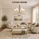 preview thumbnail 7 of 19, Mid-Century Modern Gold 6/8-Light French Chandelier Fabric Pendant Lights for Dining Room