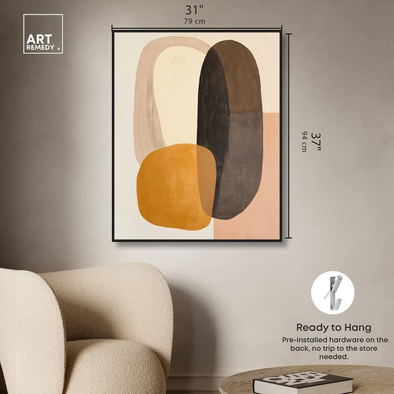 Burnt Ochre Orbit Canvas by Art Remedy