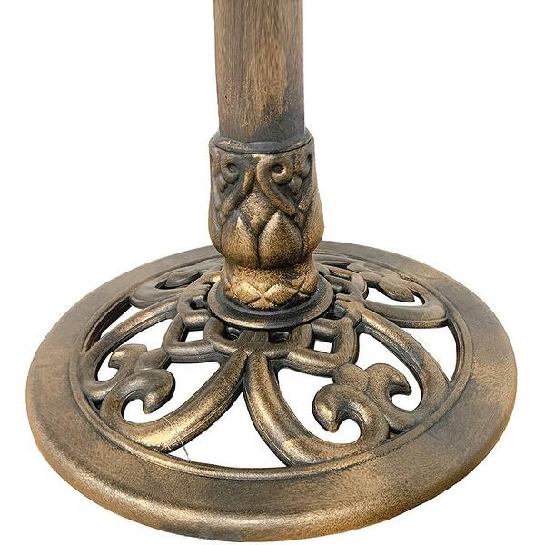 Btexpert Outdoor Pedestal Garden Bird Bath Decoration W Sparrow Statues Fleur De Lis Accents Overstock 32617502