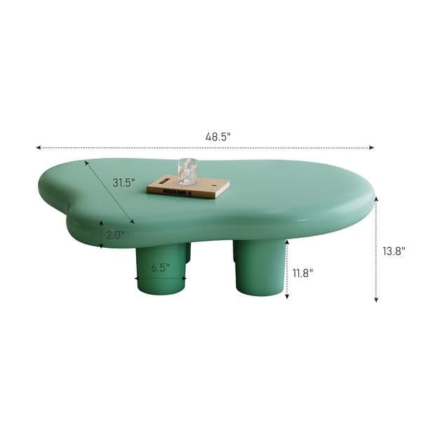 dimension image slide 3 of 8, 48.5" Modern Cloud Shape 4 Legs Coffee Table