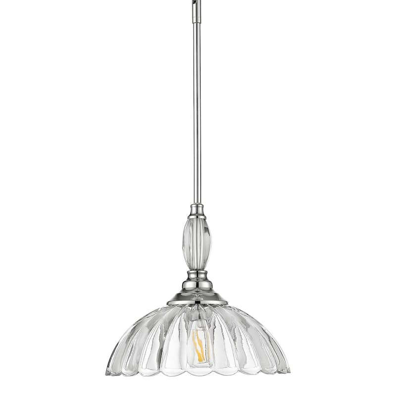 Golden Lighting 6952-M CLR Audra 12" Wide Pendant - Pewter