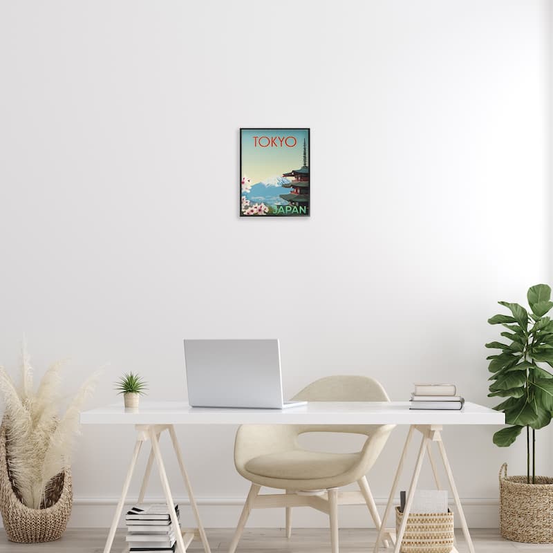 Stupell Vintage Tokyo Scenery Framed Giclee Art Design By Victoria Barnes