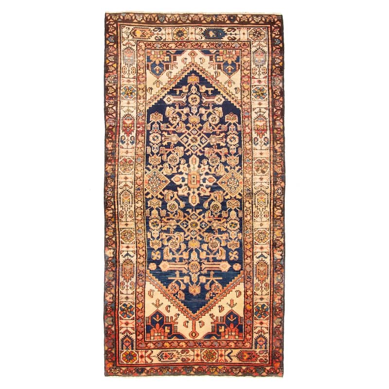 ECARPETGALLERY Hand-knotted Anadol Dark Navy Wool Rug - 3'6 x 7'0
