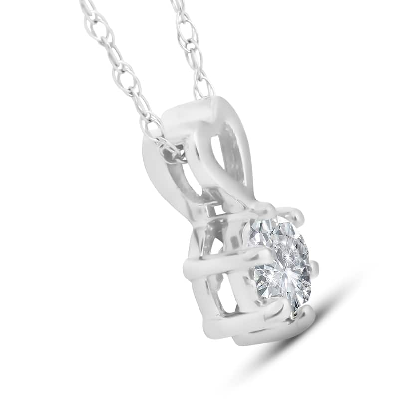 3/4ct Solitaire Diamond Heart Pendant White Gold