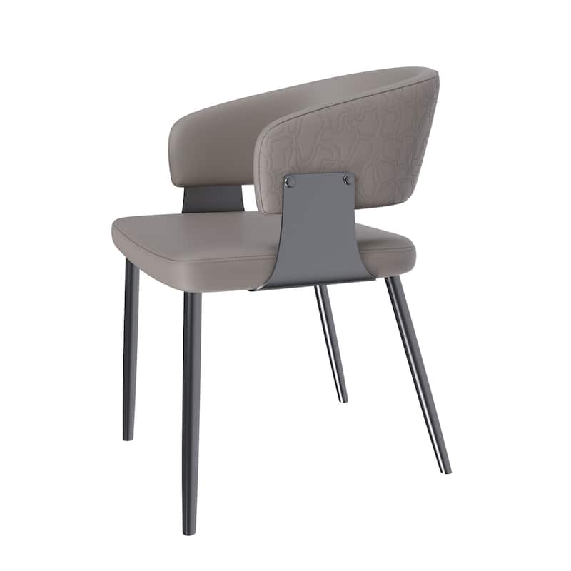 Dining Chairs Set of 2,PU Leather Kitchen Chairs with Metal Legs -Ergonomic Armrests,Comfortable Sponge Cushion,Sturdy Frame