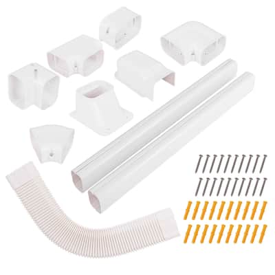 Costway 4" PVC Decorative Mini Split Line Set Cover with Flexible Duct - See Details