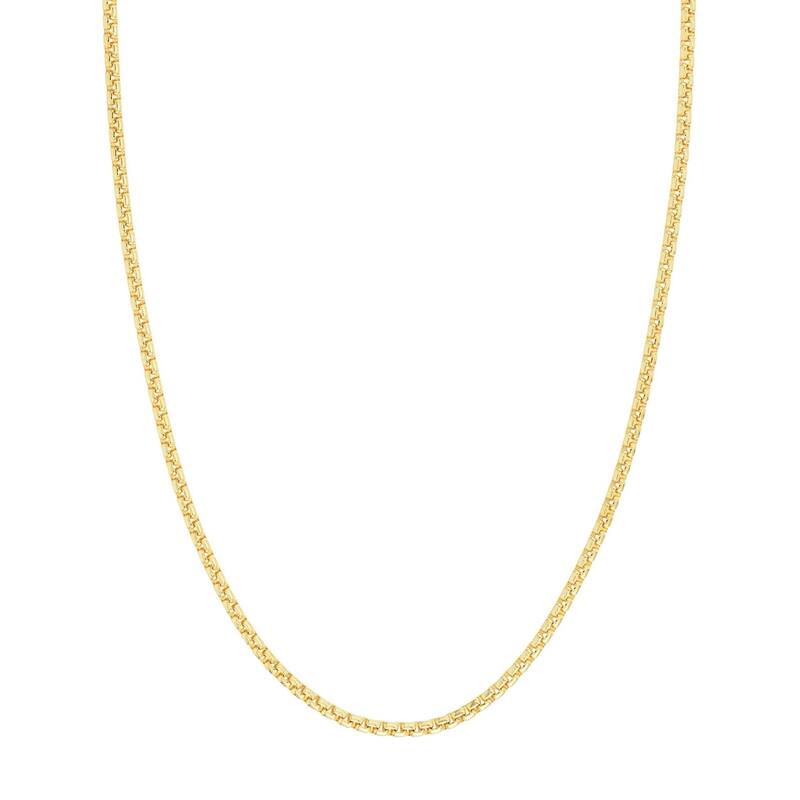 Curata 14k Yellow Gold 3.3mm Solid Round Box Chain Bracelet Lobster Lock Closure 8.50 Inch