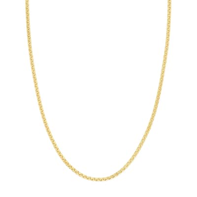 Curata 14k Yellow Gold 3.3mm Solid Round Box Chain Bracelet Lobster Lock Closure 8.50 Inch