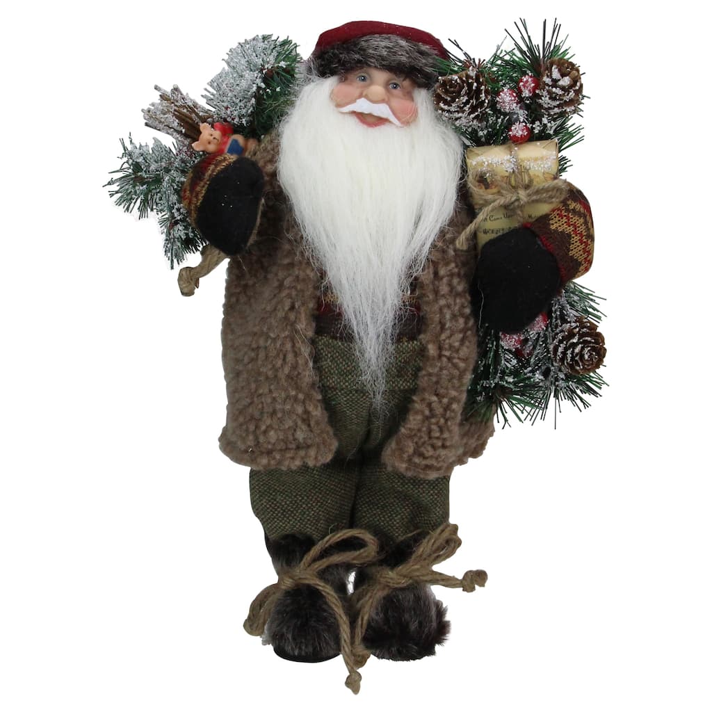 12" Country Santa Claus with Gift Christmas Figure