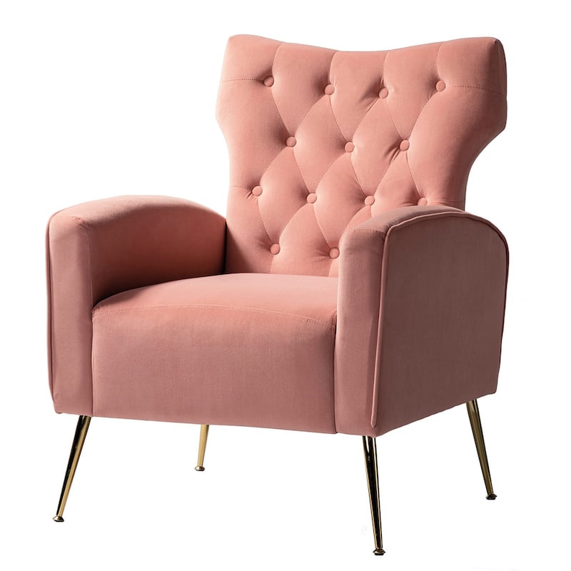 Abadiana Accent Tufted Chair with Metal Base by HULALA HOME