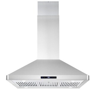 Cosmo 36 in. Ducted Island Mount Range Hood in Stainless Steel with LED Lighting, Permanent Filters