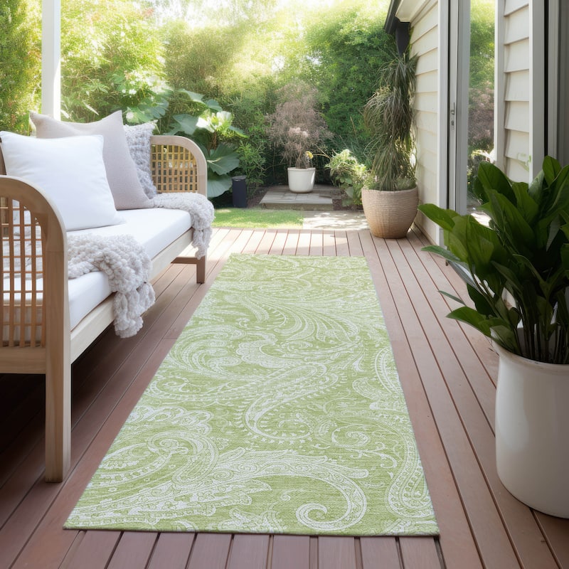 Machine Washable Indoor/ Outdoor Chantille Traditional Paisley Rug