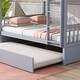 preview thumbnail 5 of 10, Full Size Rubberwood Bunk Bed with Pull-Out Trundle, Convertible to Two Separate Beds, Safety Guardrails and Ladder Included