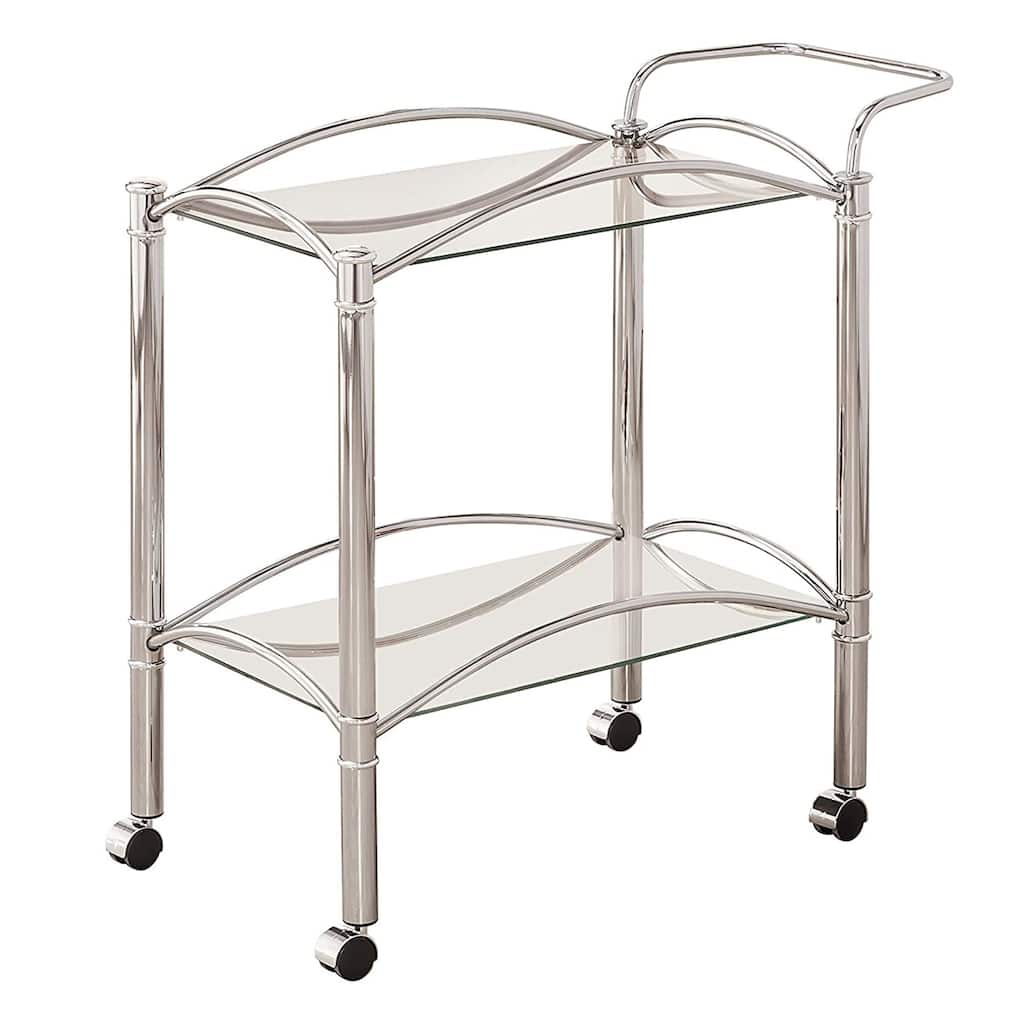 Beautiful Metal Serving Cart, Silver